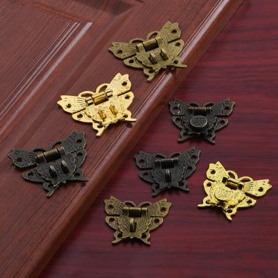 Vintage Butterfly Lock Antique Bronze Hasp Latch Upscale Jewelry Wooden Box Cabinet Lock Case Decorative Hardware Accessory