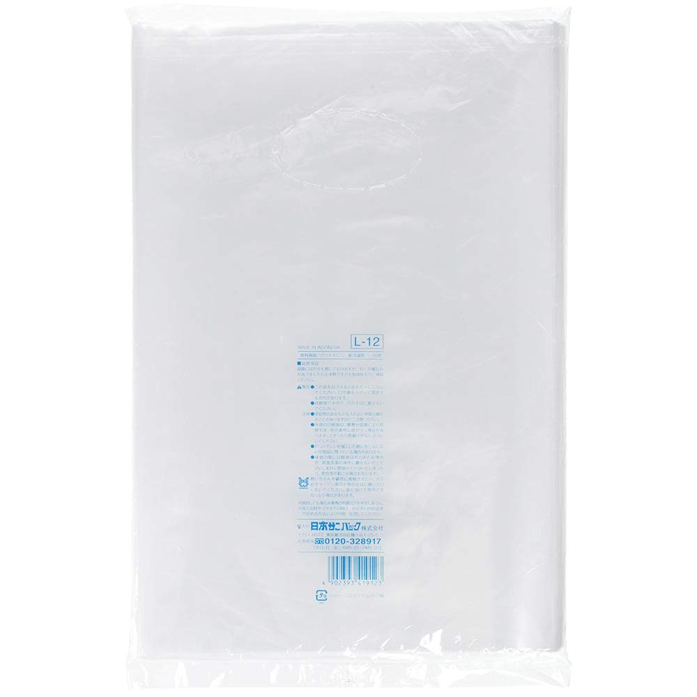 Japan Sanipak Plastic Bag Storage Bag Standard Bag Standard Transparent 100 Pieces Garbage Bag No.12 L-12
