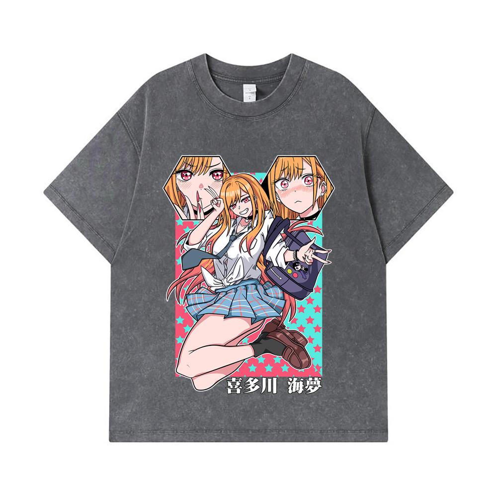 275 GSM Washed T-shirts 100% Cotton My Dress-Up Darling V3 Marin Print Unisex Heavy Cotton T Shirt