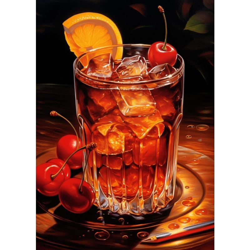 

Abstract Colorful Cocktail Drink Poster Canvas Painting and Print Wall Pictures for Bar Club Restaurant Kitchen Room Decor Gifts 21cm×30cm NoFrame
