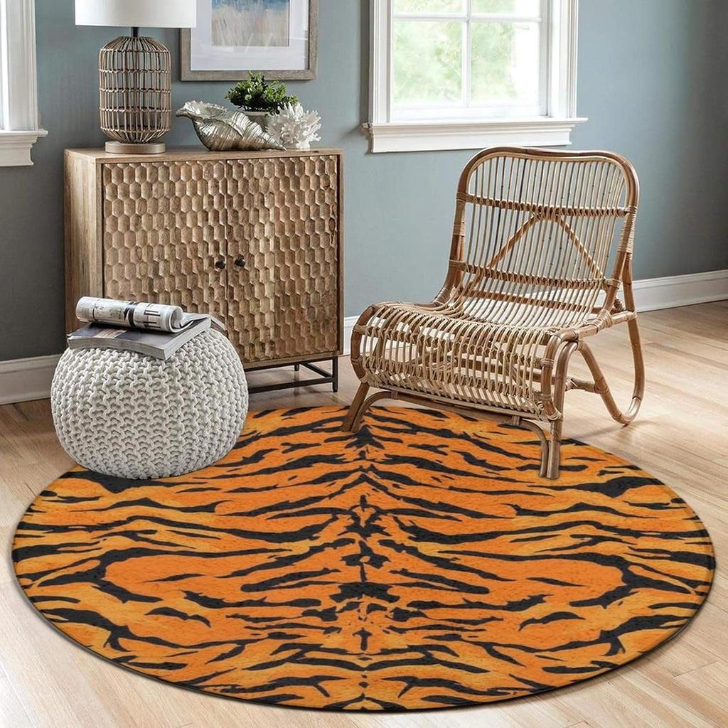 Leopardenmuster Runder Teppich Teppich Rotes Herz Flecken Druck Heimdeko Teppich Weich Rutschfest Mode Bodenmatte für Wohnzimmer Schlafzimmer