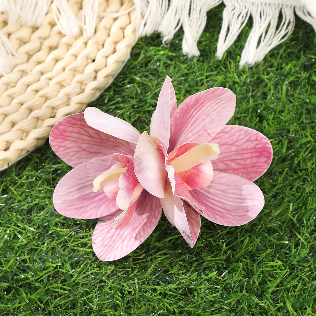 AWAYTR Kolorowa Orchidea Cymbidium Spinka do Włosów Kaczydziobowa Floralne Klipsy do Włosów Walentynkowe Nakrycie Głowy Akcesoria do Włosów Dziewczynki Prezent Festiwalowy