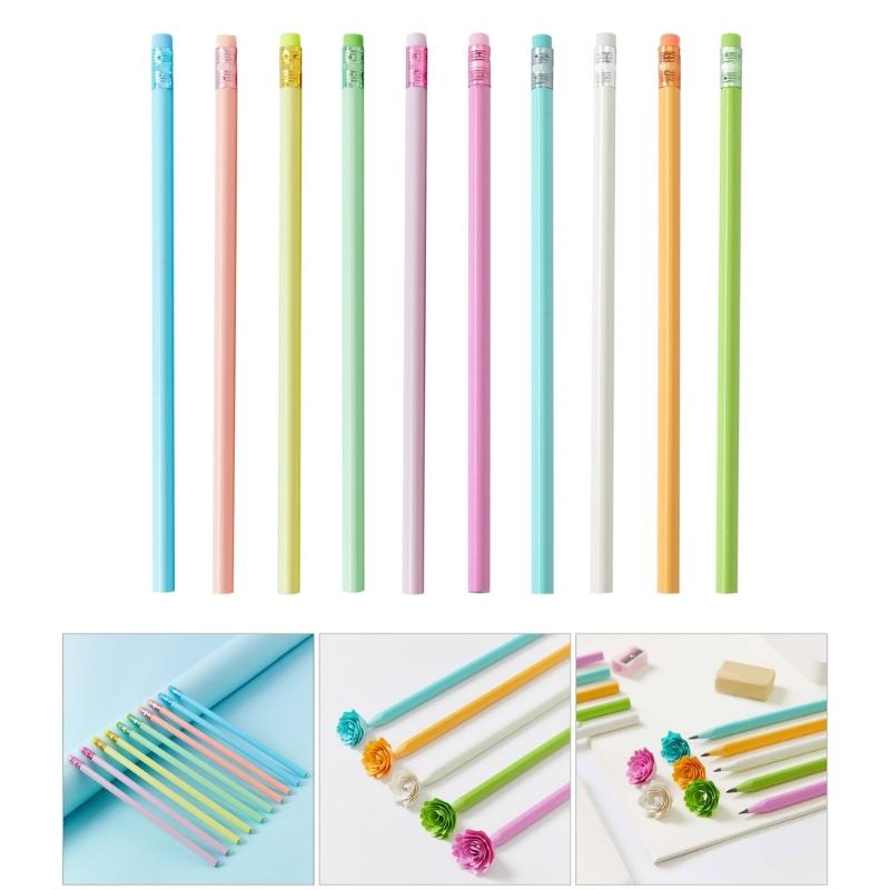 30 Pcs Drawing Pencils Triangle Pencils With Eraser Macaron Color Pencils School Supplies For School Office Sketching