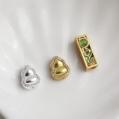 Gold-Plated Zircon Gourd Spacer Beads Bracelet – DIY Jewelry Accessories