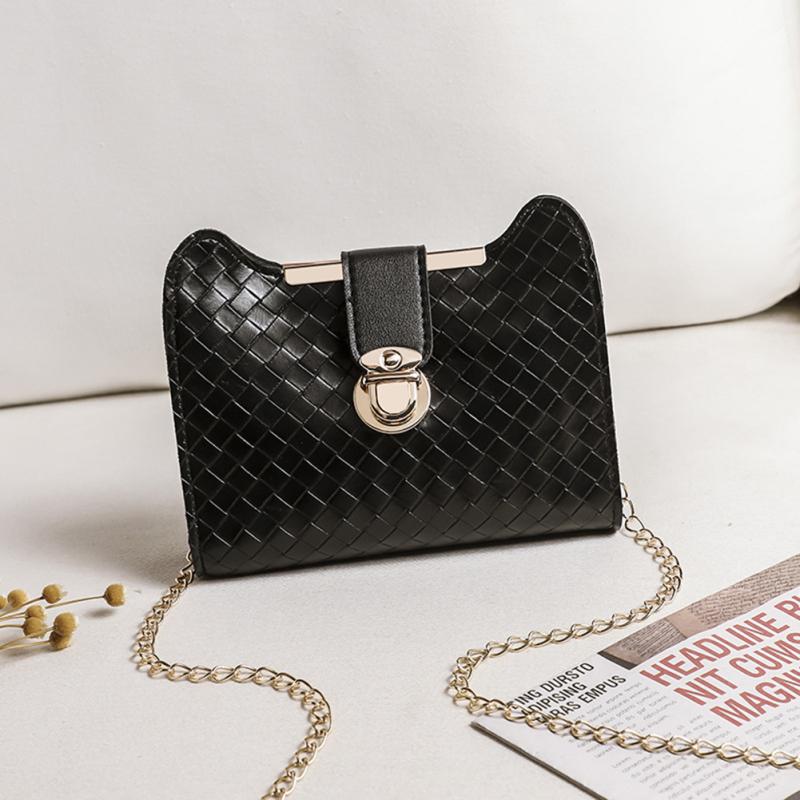 Fashion Pu Leather Mobile Phone Bag For Girls Casual Solid Color Chain Shoulder Bag For Women Gifts