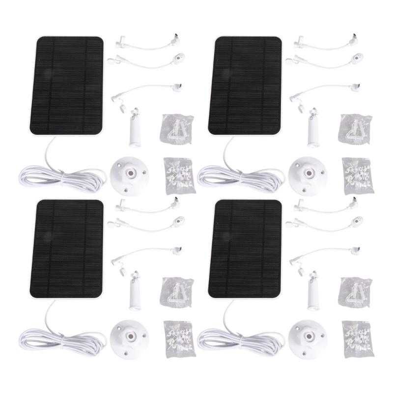 

Pack Of 4 Sun Energy Collectors For Security Cameras With Long Cable And Flexible Mount 1