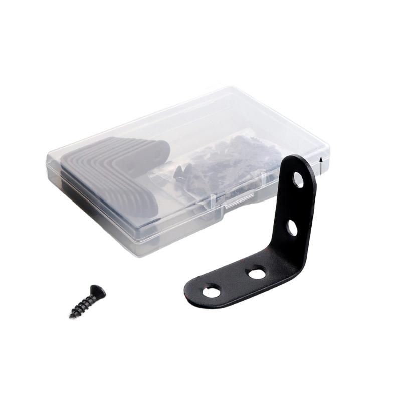 10Pcs L Shaped Corner Brace Stainless Steel 90 Degree Right Angles Metal Brackets for Cabinets Shelves Easy To Install