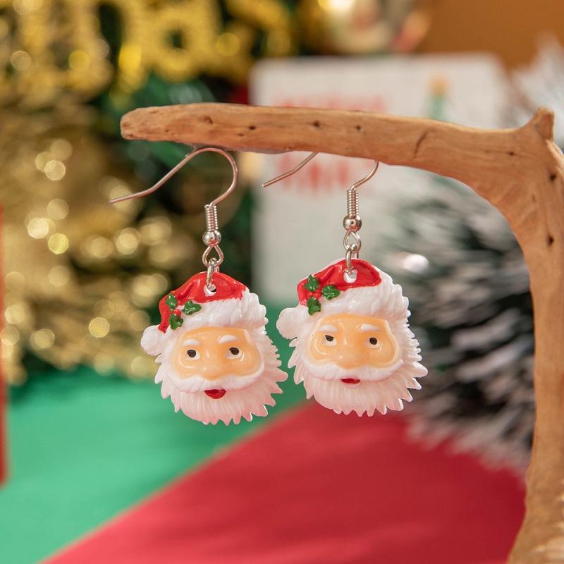 Cute versatile colorful Santa earrings, cute bells, bows, Christmas earrings for women