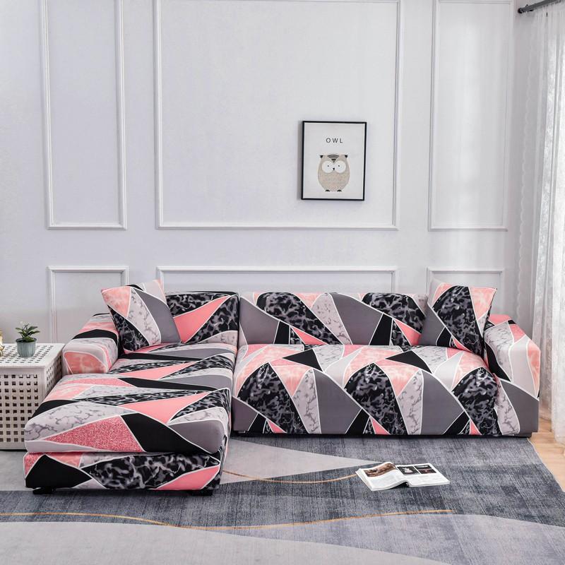 Elastic Sofa Covers for Living Room Pets Kids Chair Couch Cover Corner L Shaped Chaise Longue Slipcover Included 2pieces Cover