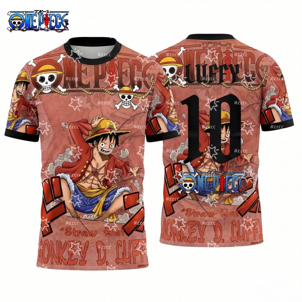 2026 One Piece Anime Jersey Outdoor Football Jersey Anime Graphic T-Shirt Dry Quickly Men's T-Shirt Kid's Clothing Tee Top