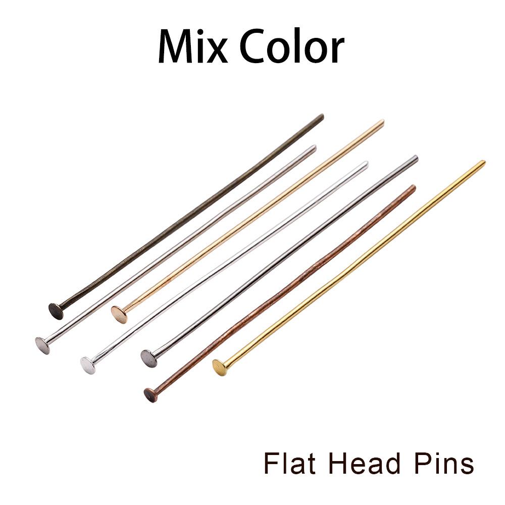 200Pcs/lot 10-50mm Flat Head Ball Head Eye Head Pins Connectors For Necklace Pendant DIY Jewelry Making Accessories Supplies