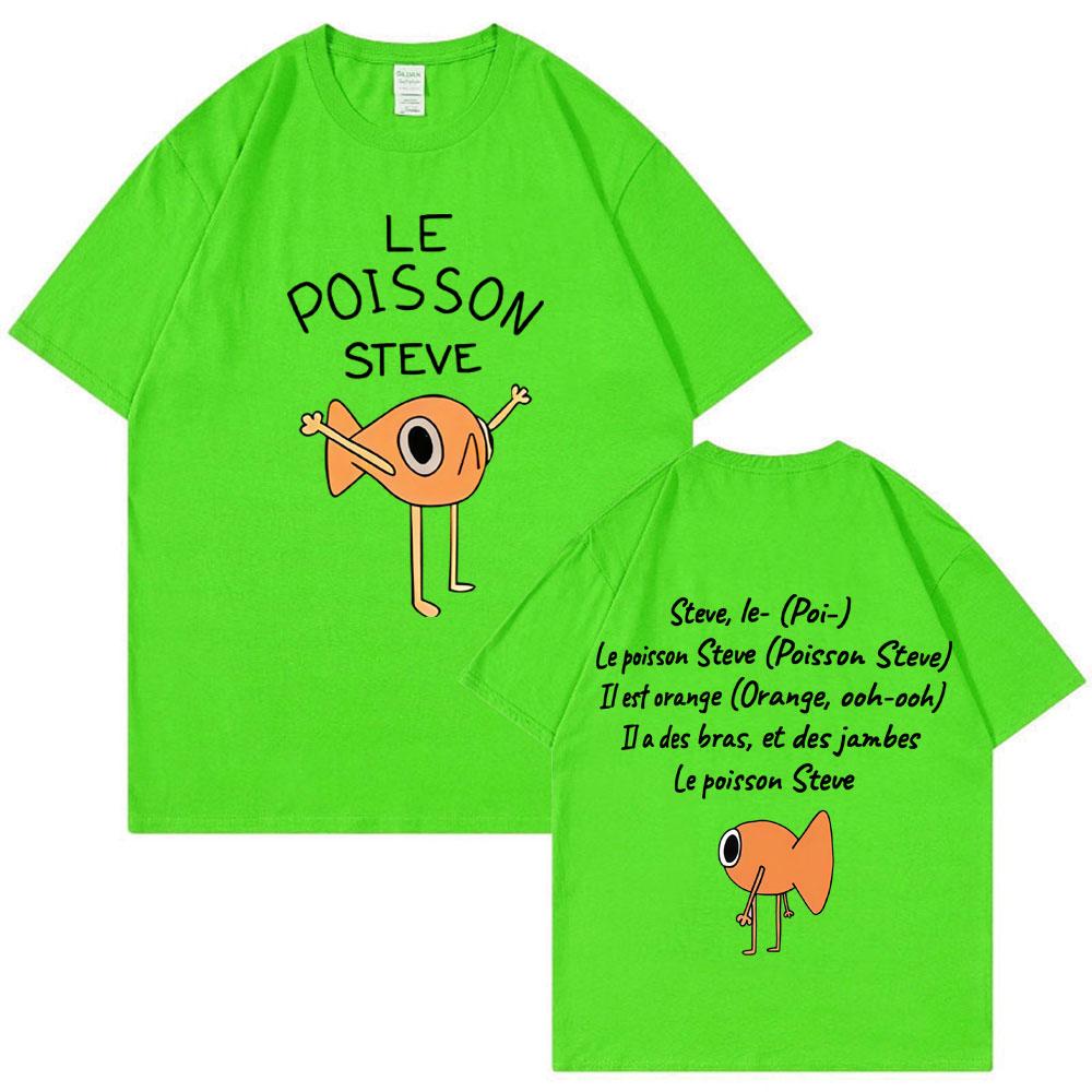 

Le Poisson Steve Funny Golden Fish Meme T Shirt Men Women Fashion Novelty T-shirts Oversized Cotton Casual High Quality T Shirts 4XL