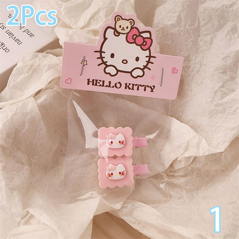 

1 Pair Kawaii Sanrio Hello Kitty Hair Clip Headrope For Woman Girls Cute Side Clip Hairpins Hair Accessorie