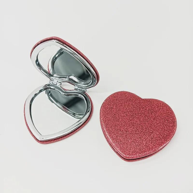 

Двустороннее складное зеркало для макияжа в форме сердца из полиуретана для студентов красный