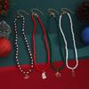 Santa Claus Crutches Christmas Hat Snowman Beaded Necklace Creative Niche Christmas Set