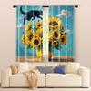2 Pcs, Filtering Curtains (excluding Rods, Non-movable, Without Batteries) Funny Black Cat Vase for Use In Bedrooms and Living