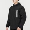 Adidas Neo Striped Print Sports Hooded Cotton Jacket Winter Men Jacket Black H45251
