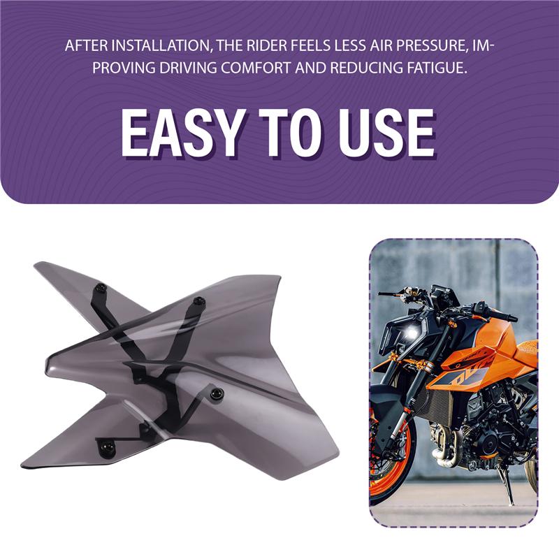 NEW-Motorcycle Accessories Sport Windshield Windscreen Visor Viser Kit For 990 Duke 990Duke 990 DUKE 990DUKE 2025-