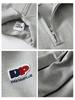 Wild Man Trendy American Letter Embroidery Waffle Knit Sweatshirt, Spring/Autumn Academy Style Half-Zip Polo