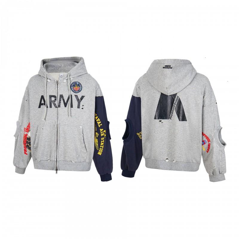 Unisex Oversized Hooded Zip-Up Sweatshirt With