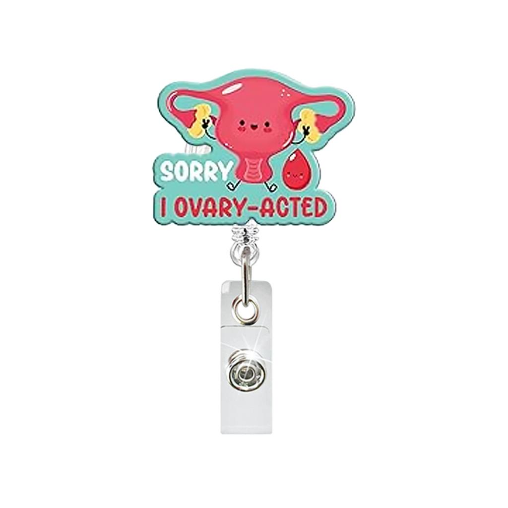 Cute Medical Organ Acrylic Badge Reel Retractable Nurse ID Badge Holder with Lung Kidney Design Clip for Doctor Office Supplies