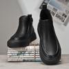 Men's Casual Leather Shoes Autumn and Winter Business Board Shoes Black Leather Short Boots One Pedal Driving Shoes Non-slip and Wear-resistant Outdoo