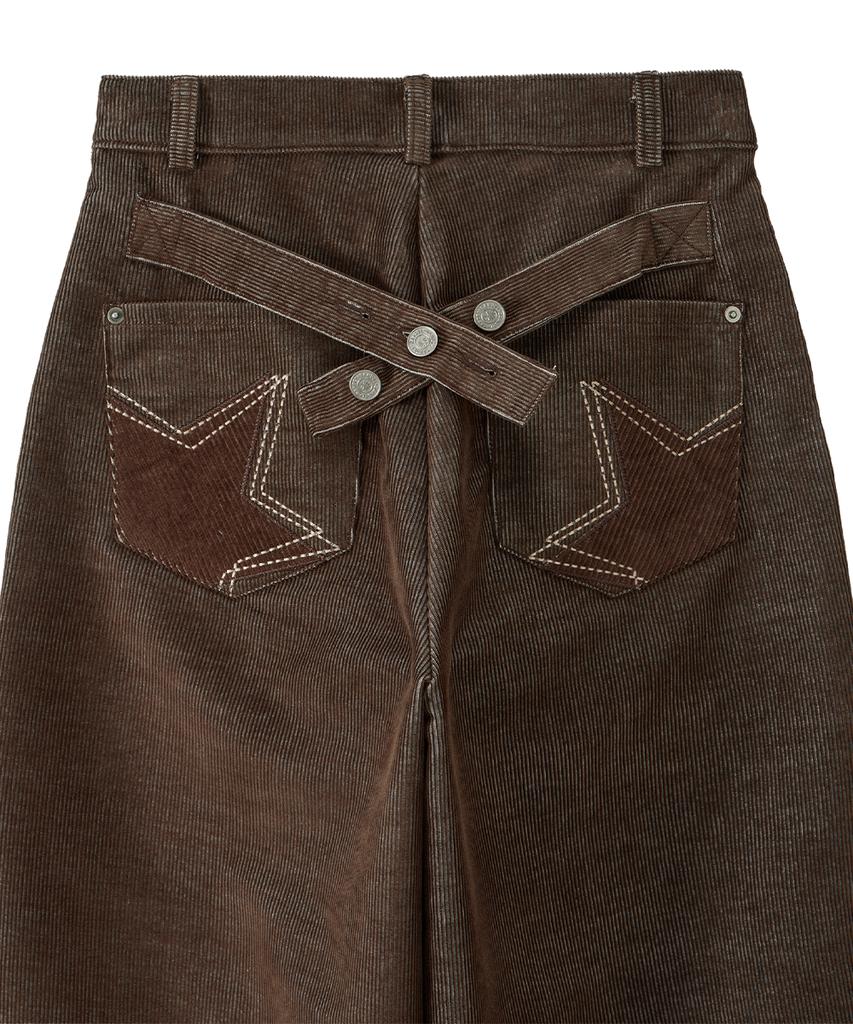 Dandel Dd Star Applique Corduroy Pants (Brown)