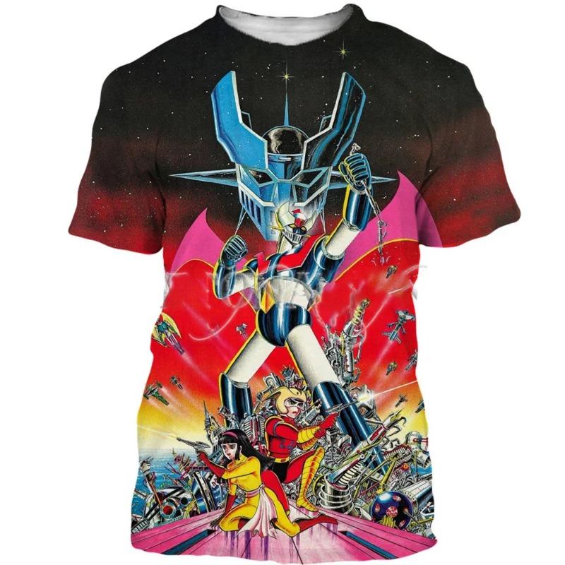Moda Caliente Mecha Clocl Mazinger Z Impresión 3D Camisetas Cuello Redondo Hombres/Mujeres Casual Manga Corta Moda Camiseta Cosplay Ropa Unisex