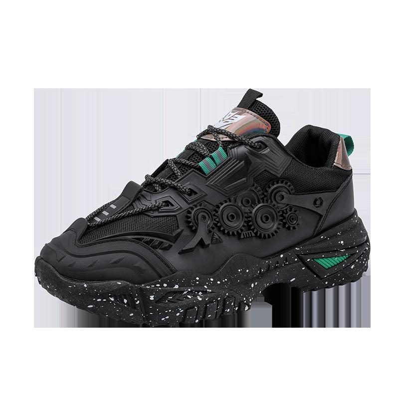 Spring fashion men's casual sports shoes mesh breathable thick sole heightening dad shoes comfortable versatile low top