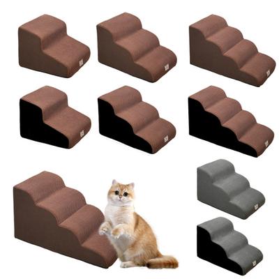 Dog Stairs for Small Dogs Curved Dog Steps Indoor Puppy Older Pets Ramp with Washable Cover Non-Slip Bottom Stairs for Puppies Medium Pets