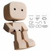 Interchangeable Expression Accessories With Compact Wooden Man Doll For Car Shaking Wooden Man Figurine