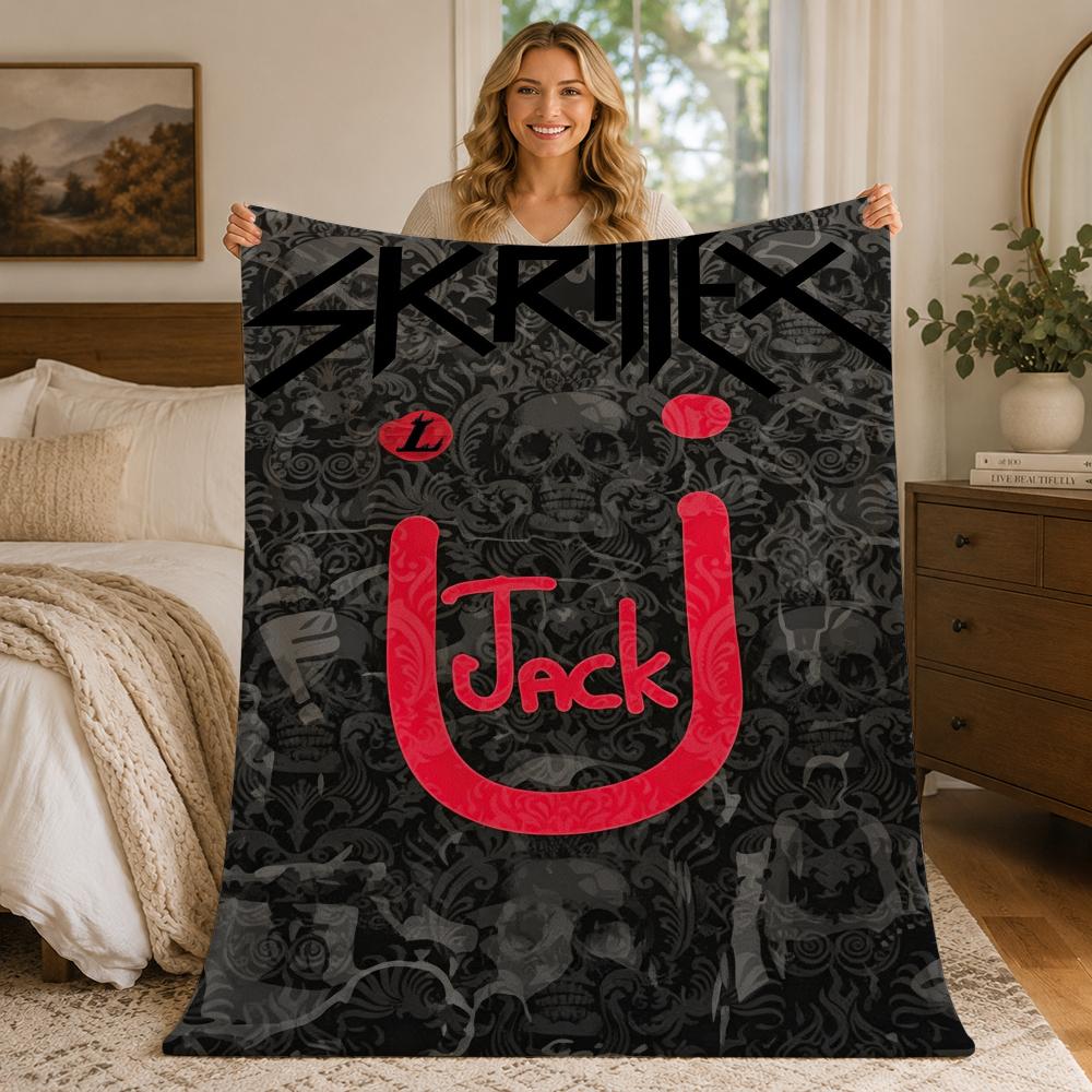 Music Electronic Skrillex Throw Blankets Soft Warm Flannel Blanket Bedding for Bed Living room Home Sofa