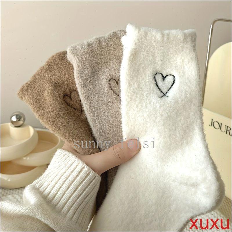 

Heart Shaped Mink Fleece Socks One Size