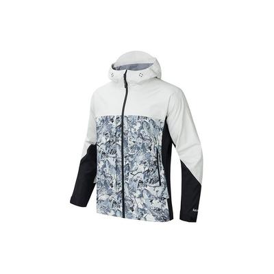 X National Geographic Outdoor Series Color Block Hooded Water-Resistant Single-Layer Trail Jacket Men Jacket Stone-White Printed 152416612-1