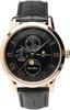 Salvatore Marra Herrklocka med Månfas och Multikalender, Vattentålig 5 ATM, Läderarmband, Begränsad Upplaga, Svart eller Roséguld, SM21106-PGBK