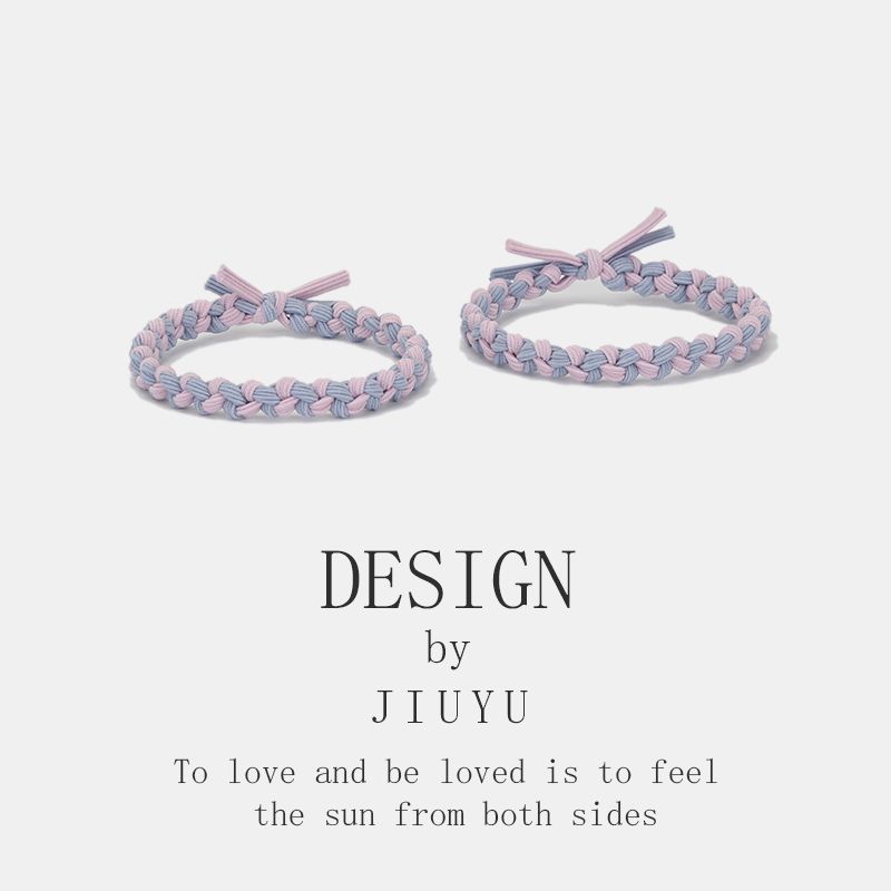 Boyfriend Exclusive Small Rubber Band Handmade Woven Hand Strap Couple Leather Case Hair Band for Girlfriends Headband Bracelet Dual-Use