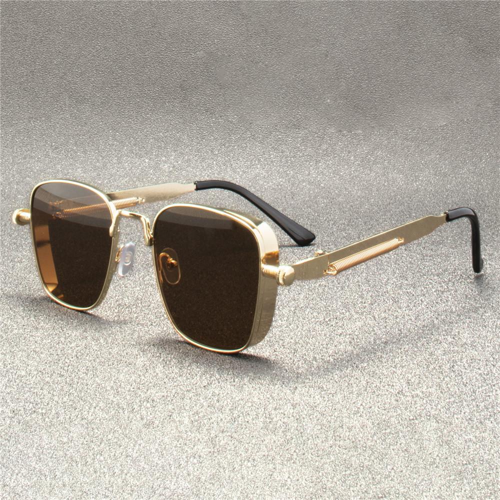 ZXWLYXGX Metal Steampunk Sunglasses Men Women Fashion Glasses Brand Designer Retro Vintage Sunglasses