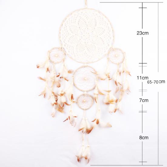 5 Rings Feather Dream Catcher Home Wall Hanging Decoration Ornament Craft Gift