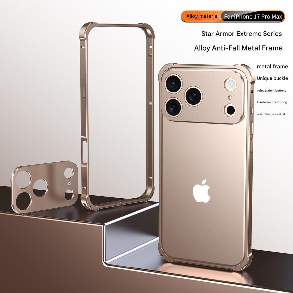 Alumium Alloy Metal Bumper Case For iPhone 17 Pro Max Air With Metal Camera Lens Protector Kits