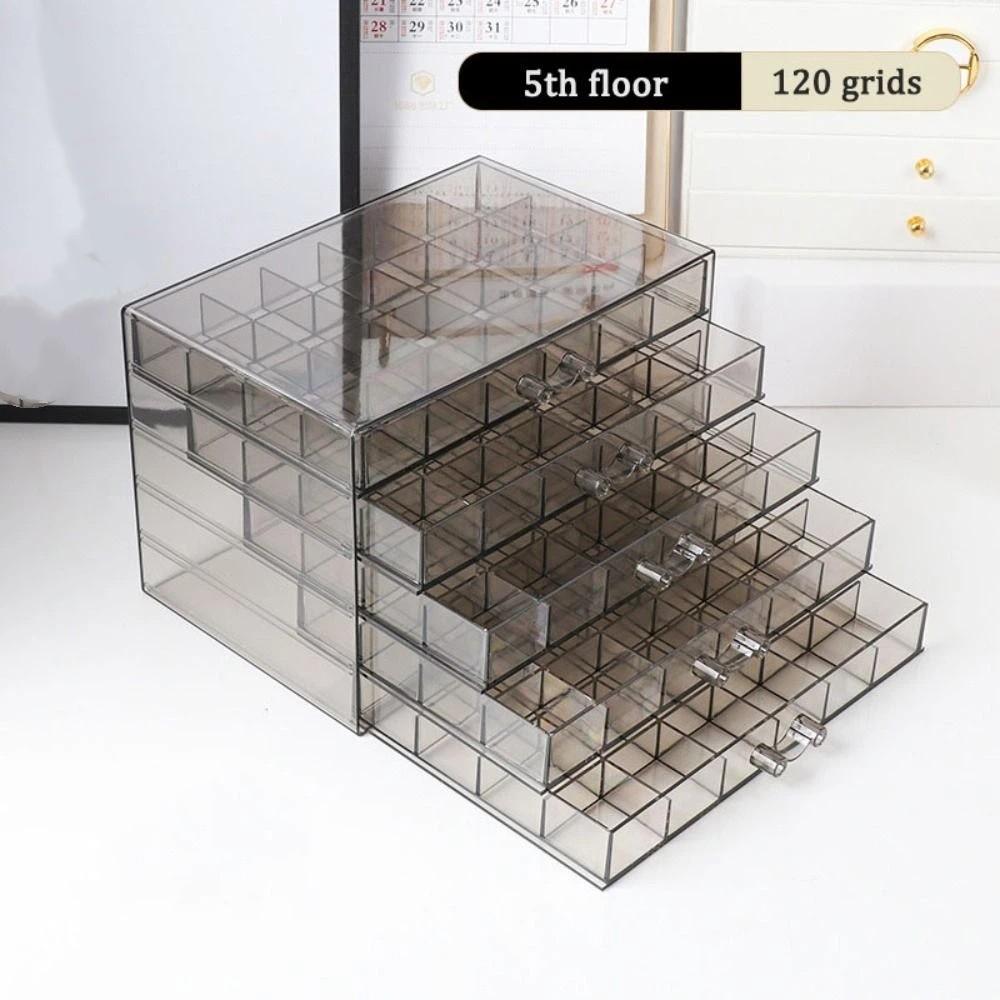 120Grids Jewelry Transparent Box Acrylic Jewelry Sorting Box Nail Art Organizer Box Desktop