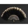 Japanese-Style Lolita Retro Black and White Lace Lolita Embossed Floral Folding Fan Tea Party Feather Fan