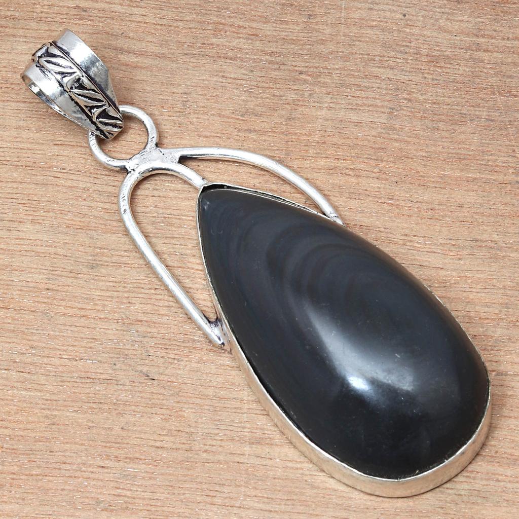 Pendant Blood Stone Gemstone Valentine'Day Ethnic Silver Jewelry 1.75"