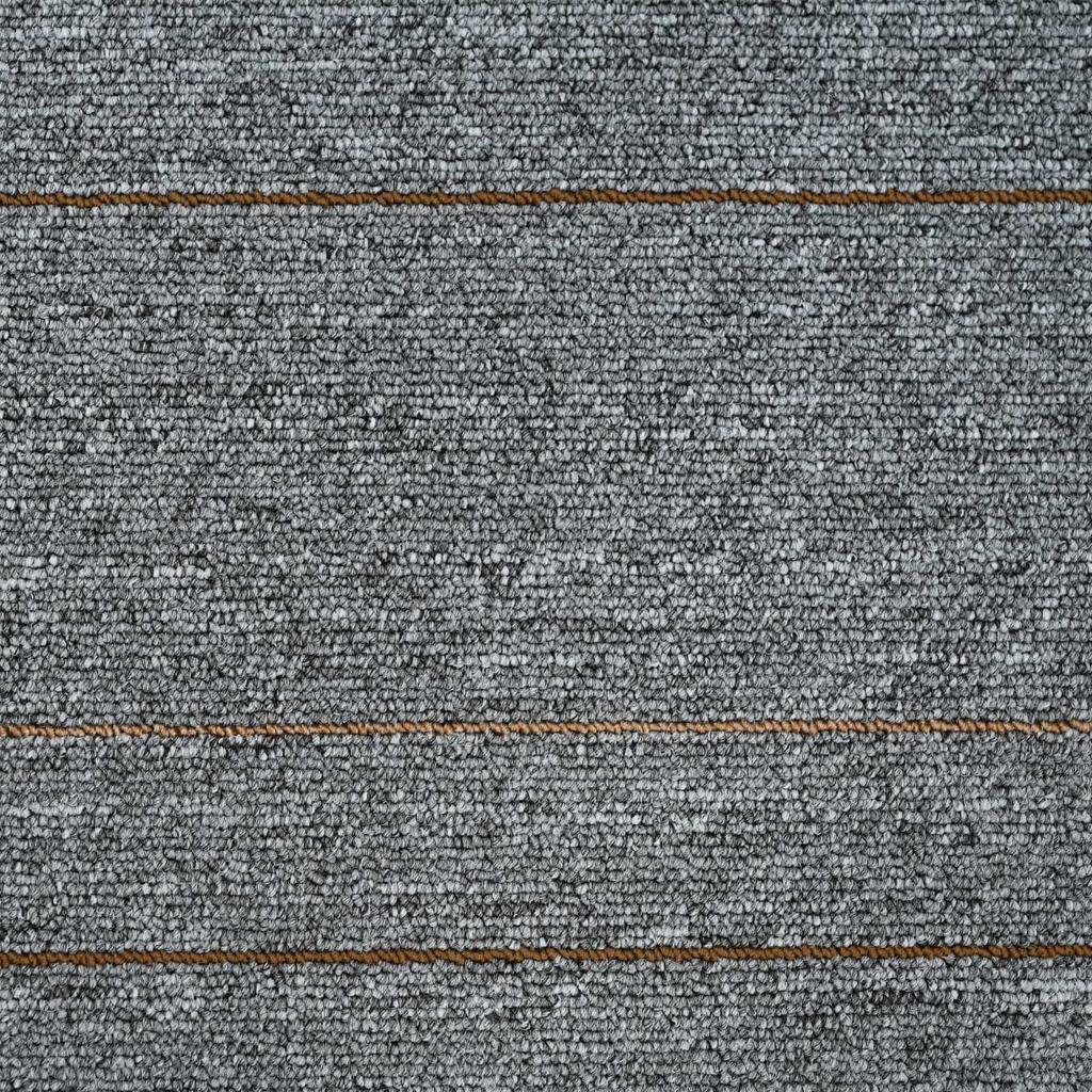 Grey Carpet Tile with Stripes 50 x 50 cm 4 pcs