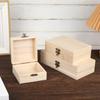 1/3Pcs Rustic Vintage Style Wooden Storage Box With Hinged Lid Keepsake Box Organizer For Trinket Home Decor Crafts Art Hobbies