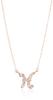 D Collection 10K Pink Gold Diamond Initial H Necklace, 0.1ct, D10K-PG-H
