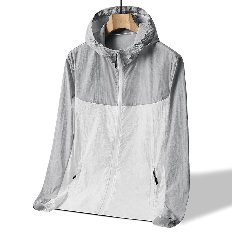 

Summer UV Protection Cooling Jacket: Color Block Waterproof UPF 50+ Unisex Sunscreen, Thin Style with Customizable Options S