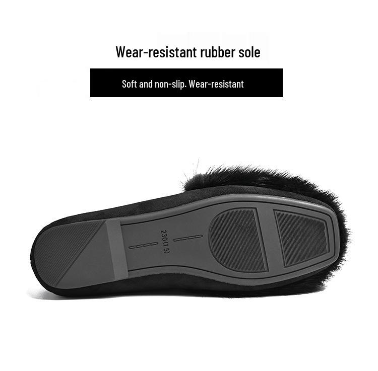 Mao Mao 2025 Korean Style Mink Fur Thick Sole Women's Winter Shoes - Versatile, Comfortable, Plus Velvet, Ideal for Pregnant Women