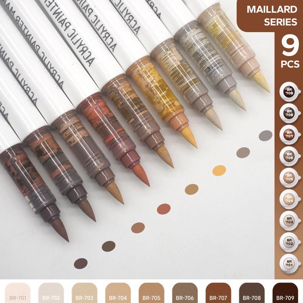 Acrylic Brush Markers Set, Assorted Pro