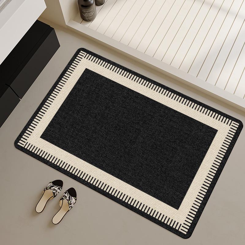 Minimalist Diatomaceous Earth Bathroom Mat - Water Absorbent, Quick Drying, Stain Resistant, Non-Slip, and Durable.
