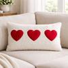 30*50cm Valentine's Day Pillowcase Decorative Soft Heart Pillow Cover Detachable Concealed Zipper Throw Pillow Cover Sofa Couch